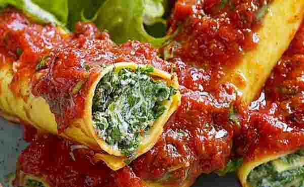 Slimming World Baked Cannelloni With Spinach And Cottage Cheese