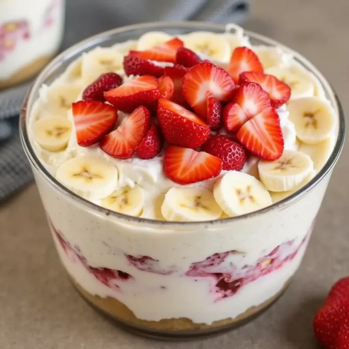 banana strawberry cheesecake salad