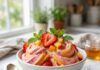 Strawberry Peach Greek Yogurt Ice Cream (Easy Healthy Recipe)