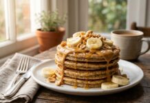 Flourless Banana Peanut Butter Pancakes (Easy Healthy Breakfast Recipe)