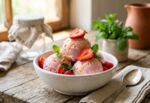 Creamy Strawberry Yogurt Ice Cream (Easy Homemade No-Churn Recipe)